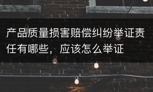 产品质量损害赔偿纠纷举证责任有哪些，应该怎么举证