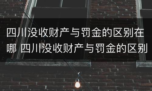 四川没收财产与罚金的区别在哪 四川没收财产与罚金的区别在哪查