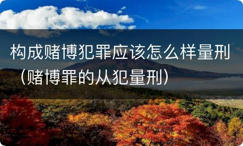 构成赌博犯罪应该怎么样量刑（赌博罪的从犯量刑）