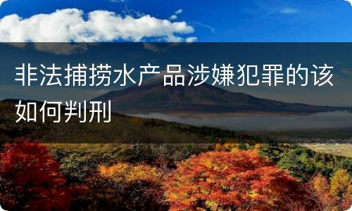 非法捕捞水产品涉嫌犯罪的该如何判刑