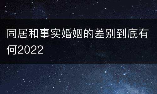 同居和事实婚姻的差别到底有何2022