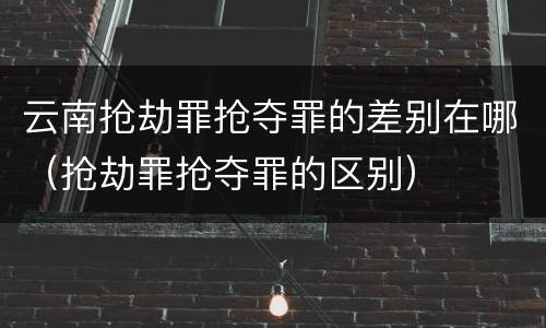 云南抢劫罪抢夺罪的差别在哪（抢劫罪抢夺罪的区别）