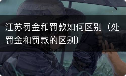 江苏罚金和罚款如何区别（处罚金和罚款的区别）