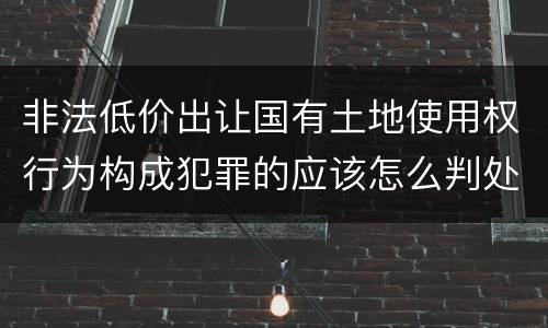 非法低价出让国有土地使用权行为构成犯罪的应该怎么判处