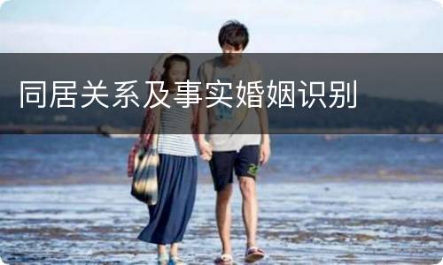 同居关系及事实婚姻识别