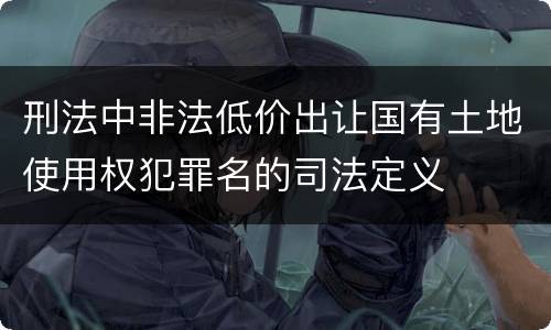刑法中非法低价出让国有土地使用权犯罪名的司法定义
