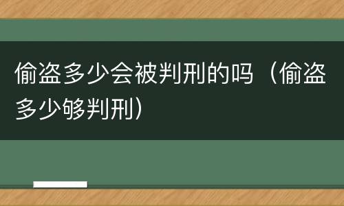 偷盗多少会被判刑的吗（偷盗多少够判刑）