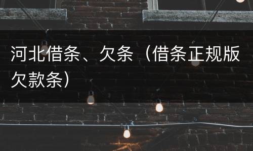 河北借条、欠条（借条正规版欠款条）