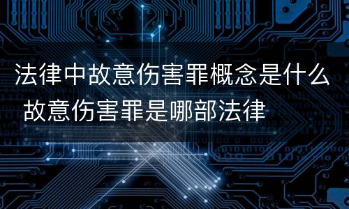 法律中故意伤害罪概念是什么 故意伤害罪是哪部法律