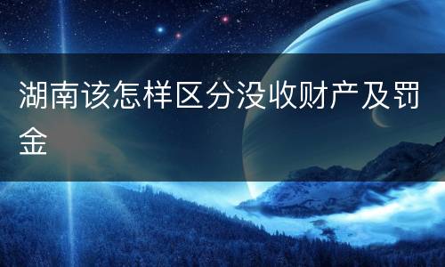 湖南该怎样区分没收财产及罚金