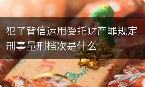 犯了背信运用受托财产罪规定刑事量刑档次是什么