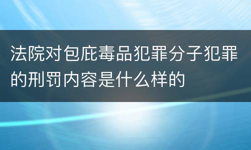 法院对包庇毒品犯罪分子犯罪的刑罚内容是什么样的