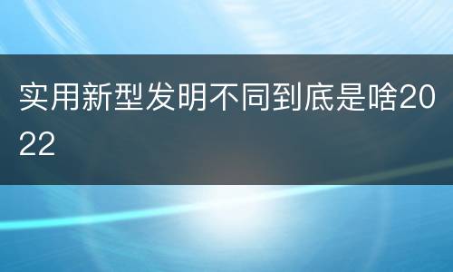实用新型发明不同到底是啥2022