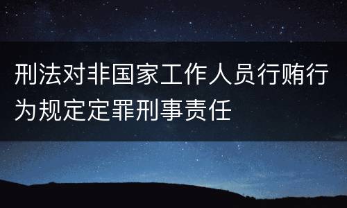 刑法对非国家工作人员行贿行为规定定罪刑事责任