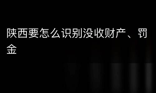 陕西要怎么识别没收财产、罚金
