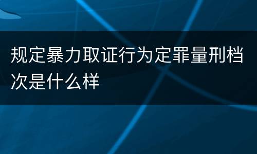 规定暴力取证行为定罪量刑档次是什么样