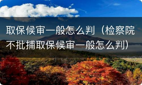 取保候审一般怎么判（检察院不批捕取保候审一般怎么判）