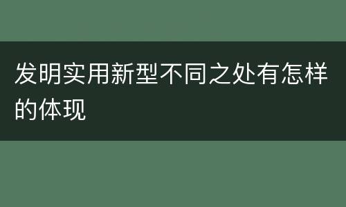 发明实用新型不同之处有怎样的体现