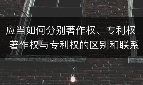 应当如何分别著作权、专利权 著作权与专利权的区别和联系