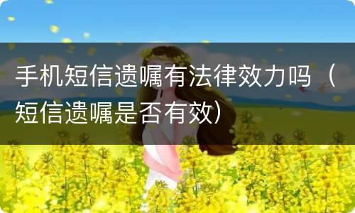 手机短信遗嘱有法律效力吗（短信遗嘱是否有效）