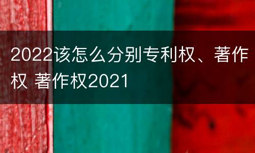 2022该怎么分别专利权、著作权 著作权2021