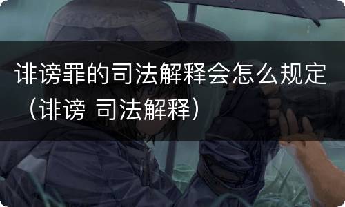 诽谤罪的司法解释会怎么规定（诽谤 司法解释）
