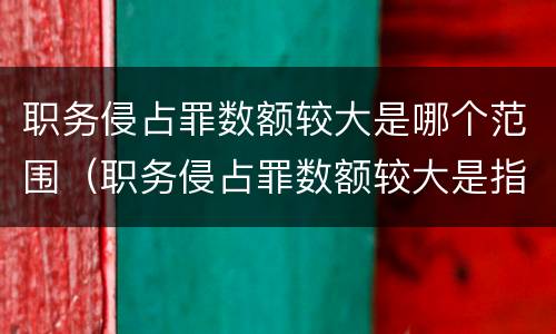 职务侵占罪数额较大是哪个范围（职务侵占罪数额较大是指多少）