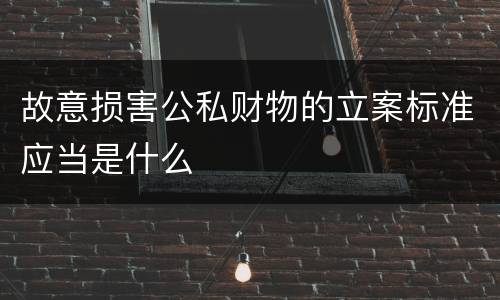 故意损害公私财物的立案标准应当是什么