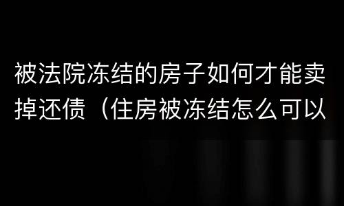 被法院冻结的房子如何才能卖掉还债（住房被冻结怎么可以卖房还钱）