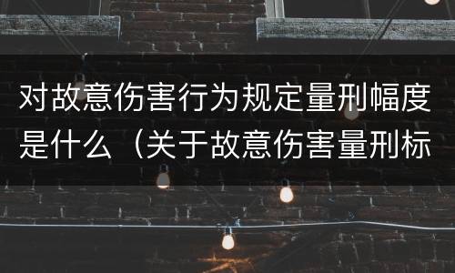 对故意伤害行为规定量刑幅度是什么（关于故意伤害量刑标准）