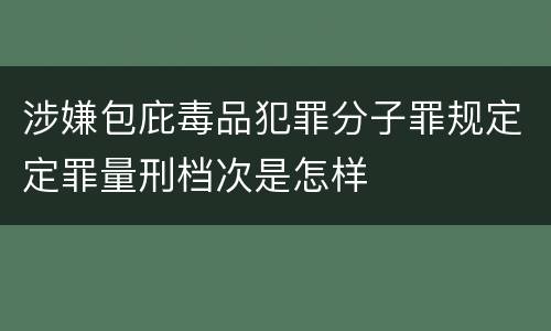 涉嫌包庇毒品犯罪分子罪规定定罪量刑档次是怎样