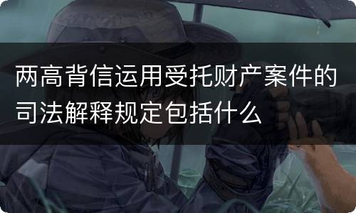 两高背信运用受托财产案件的司法解释规定包括什么