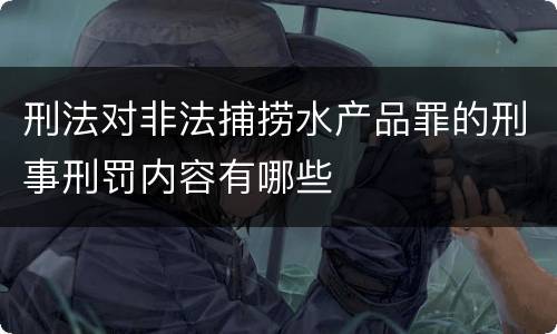 刑法对非法捕捞水产品罪的刑事刑罚内容有哪些