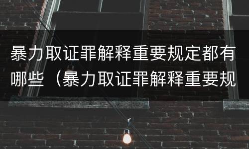 暴力取证罪解释重要规定都有哪些（暴力取证罪解释重要规定都有哪些内容）