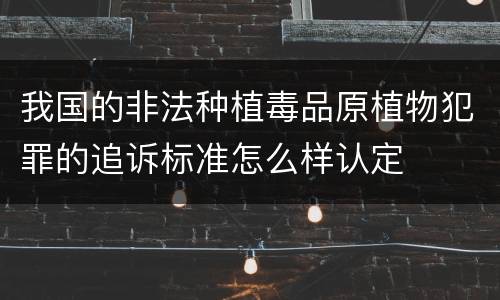 我国的非法种植毒品原植物犯罪的追诉标准怎么样认定