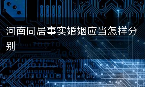 河南同居事实婚姻应当怎样分别