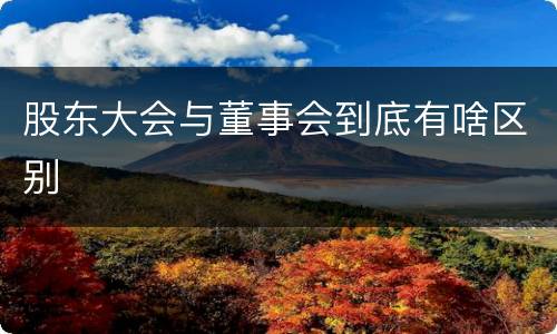 股东大会与董事会到底有啥区别