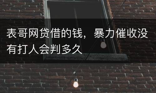 表哥网贷借的钱，暴力催收没有打人会判多久