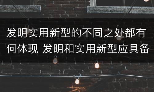 发明实用新型的不同之处都有何体现 发明和实用新型应具备的条件