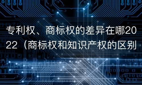 专利权、商标权的差异在哪2022（商标权和知识产权的区别）