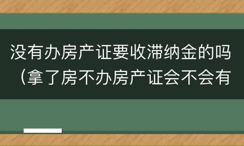 没有办房产证要收滞纳金的吗（拿了房不办房产证会不会有滞纳金）