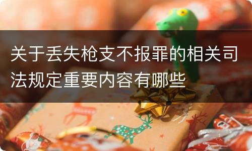关于丢失枪支不报罪的相关司法规定重要内容有哪些