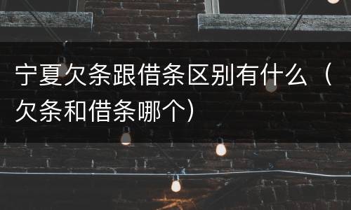宁夏欠条跟借条区别有什么（欠条和借条哪个）