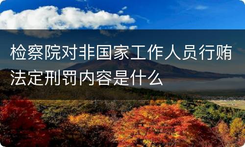 检察院对非国家工作人员行贿法定刑罚内容是什么