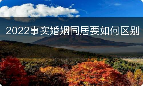 2022事实婚姻同居要如何区别