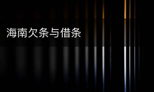 海南欠条与借条