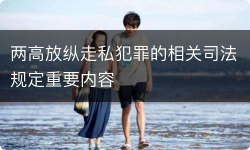 两高放纵走私犯罪的相关司法规定重要内容