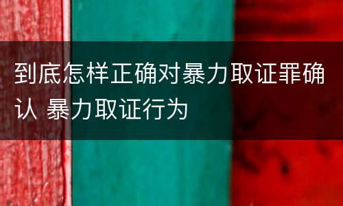 到底怎样正确对暴力取证罪确认 暴力取证行为