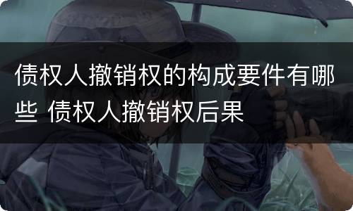 债权人撤销权的构成要件有哪些 债权人撤销权后果