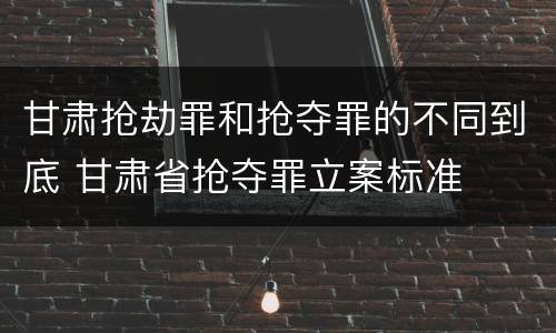 甘肃抢劫罪和抢夺罪的不同到底 甘肃省抢夺罪立案标准